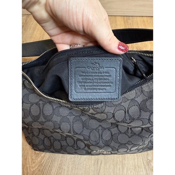 Coach East West Celeste Convertible Hobo Signature Bag Black Smoke - Picture 10 of 10